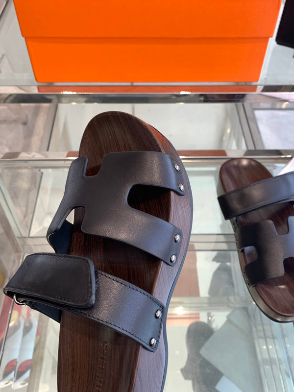 HM 25 Kos Clog Sandals Black Cowhide 292048