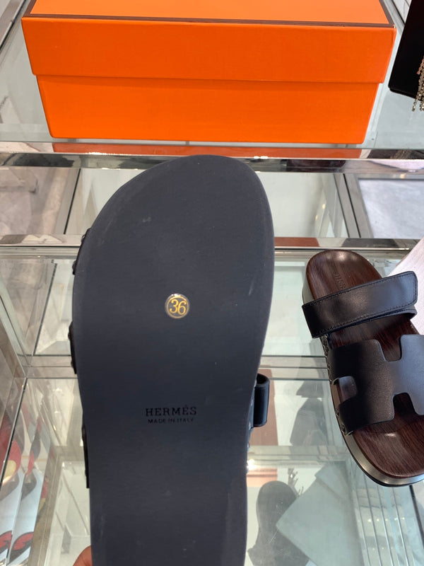 HM 25 Kos Clog Sandals Black Cowhide 292048