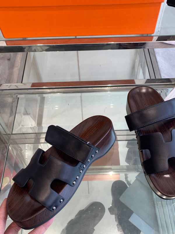 HM 25 Kos Clog Sandals Black Cowhide 292048