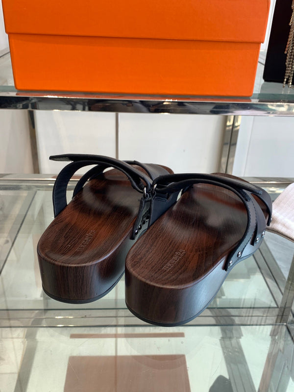 HM 25 Kos Clog Sandals Black Cowhide 292048