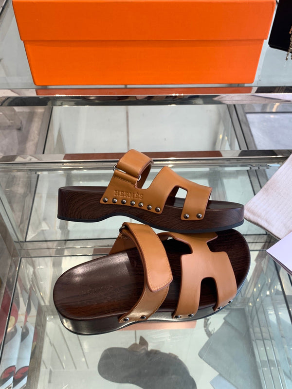 HM 25 Kos Clog Sandals Brown Cowhide 292050