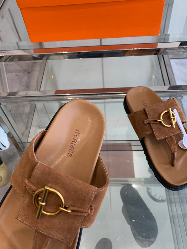 HM 25 Joyce Sandals Brown Suede Lambskin 292034