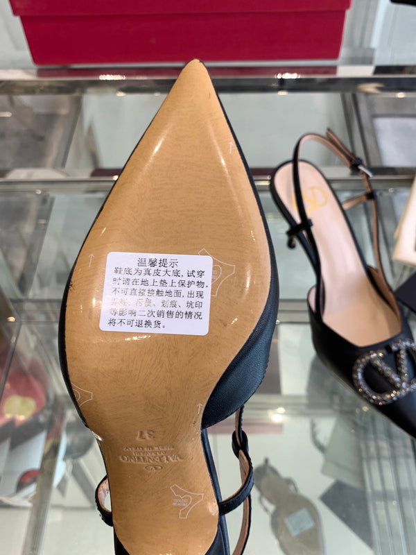 VT 25 High Heels Slingbacks Balck Cowhide 292335