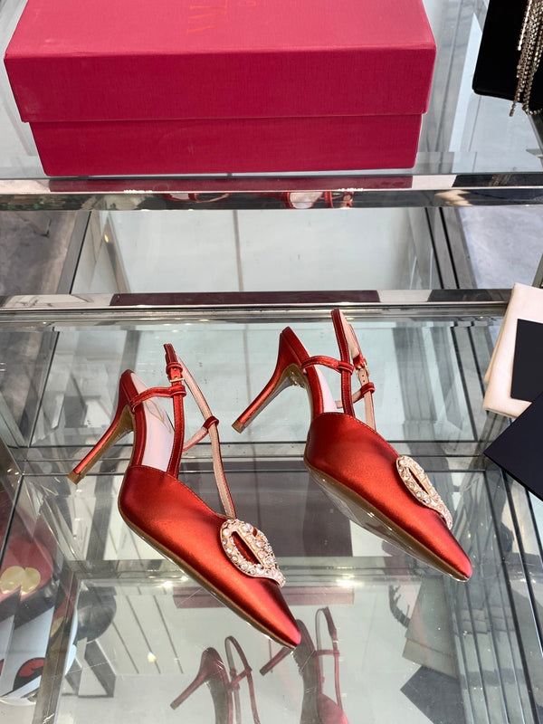 VT 25 High Heels Slingbacks Red Cowhide 292339
