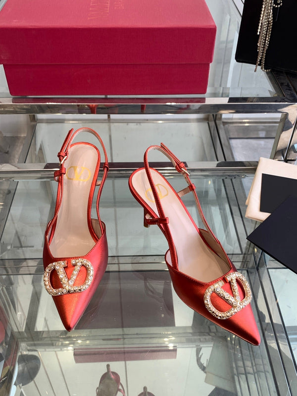 VT 25 High Heels Slingbacks Red Cowhide 292339