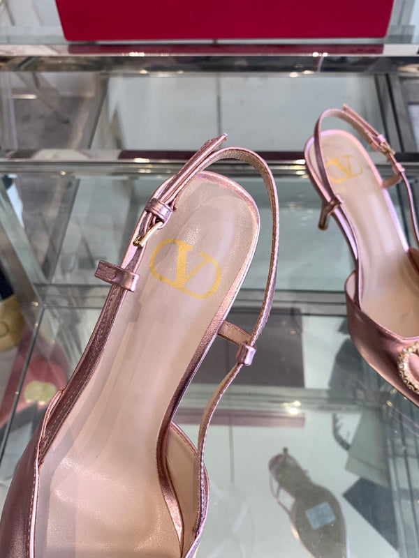 VT 25 Slingback con tacco alto in pelle di vacchetta viola media 292340