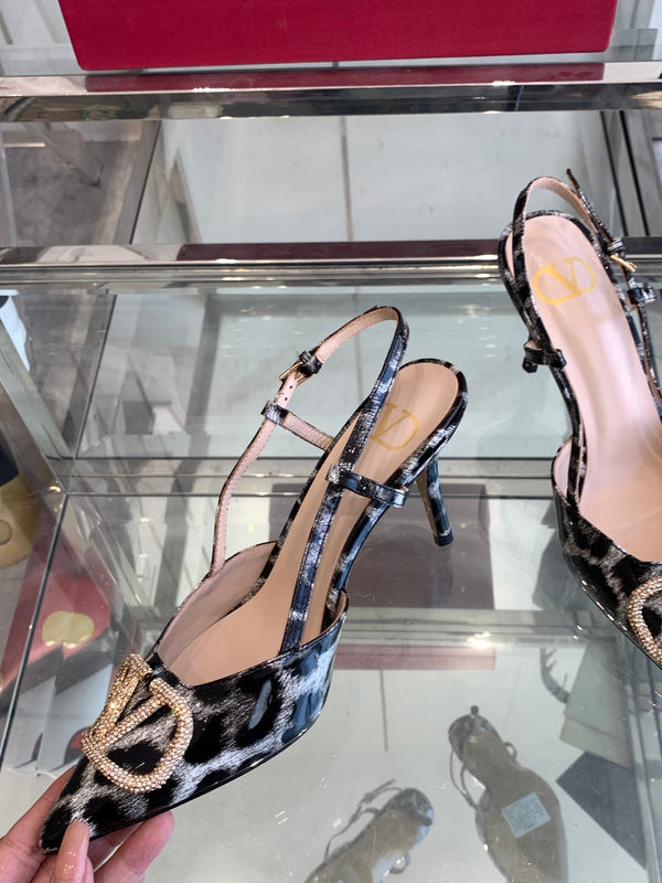 VT 25 High Heels Slingbacks Leopard Cowhide 292345