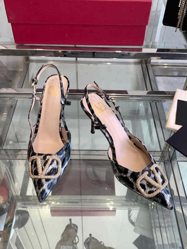 VT 25 High Heels Slingbacks Leopard Cowhide 292345