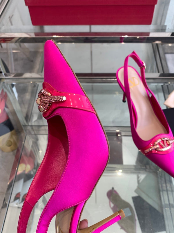 VT 25 High Heels Slingbacks Fuchsia Pink Cowhide 292353