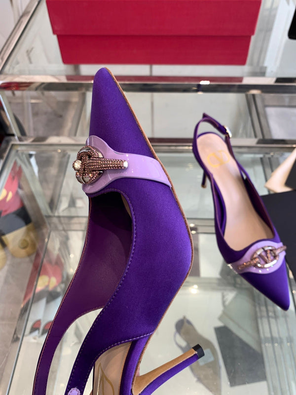 VT 25 High Heels Slingbacks Purple Cowhide 292356