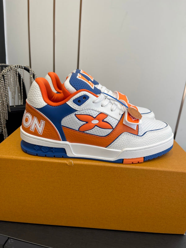 LV Tarine sneakers White and Orange Perforated Calf Leather 533501