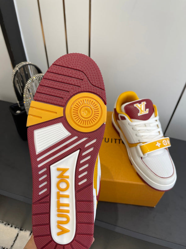 LV Tarine sneakers White and Yellow Perforated Calf Leather 533502