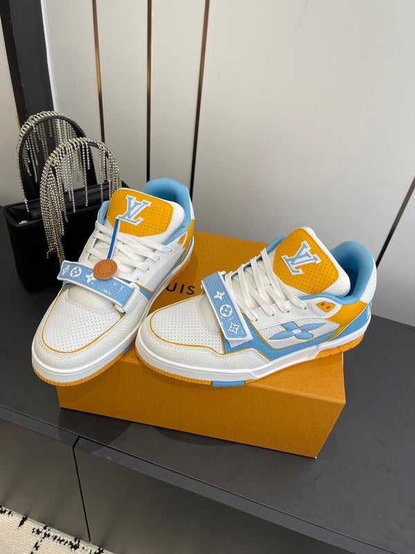 LV Tarine sneakers White and Blue Perforated Calf Leather 533503