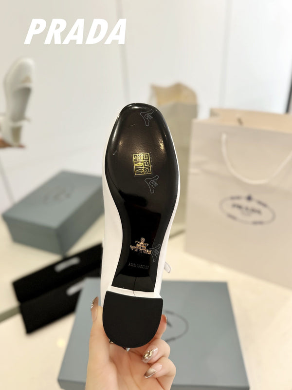 Décolleté Pra Ballerina 40 in pelle di agnello bianca