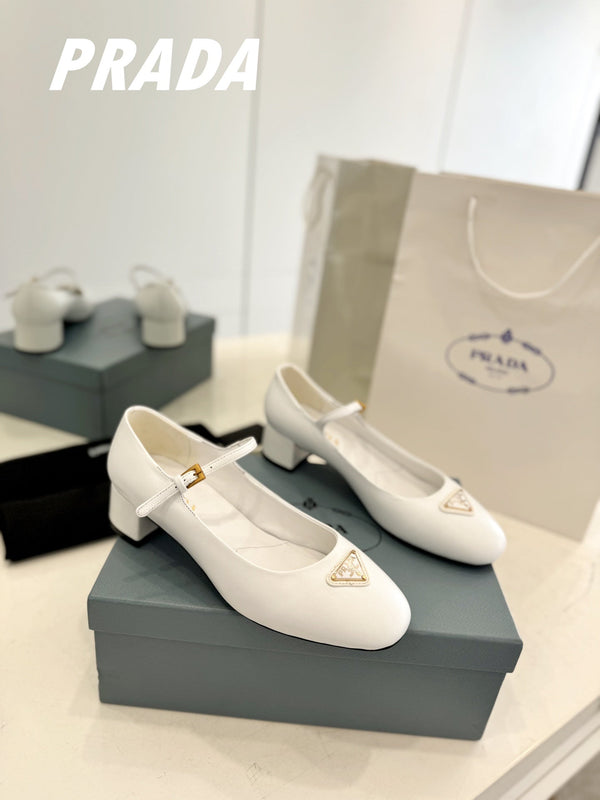 Décolleté Pra Ballerina 40 in pelle di agnello bianca