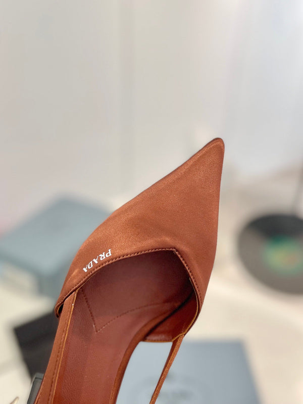 Décolleté Pra 50 Square Sole Tessuto scamosciato marrone