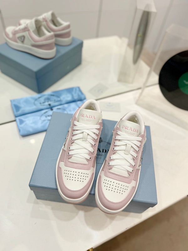 PRA DOWNTOWN NAPPA SNEAKERS WHITE AND BLUSH CALFSKIN