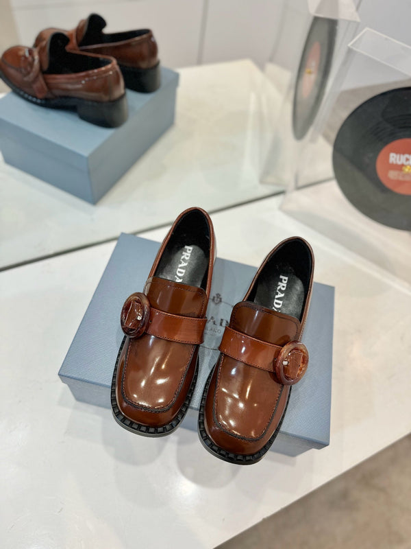 Prad 26s Heeled Loafers Brown Brushed Leather 941518