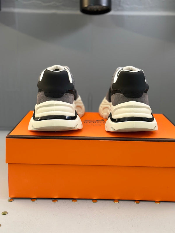 HM Men's Sneaker Grey Black Mesh Calfskin 541267