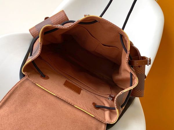 ZAINO CHRISTOPHER 48 IN TELA DAMIER GIALLA MARRONE