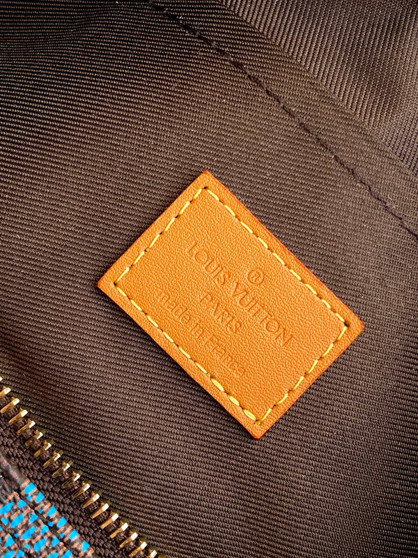 Lv Keepall Bandouliere 25 Tela Damier Ebene multicolore GHW