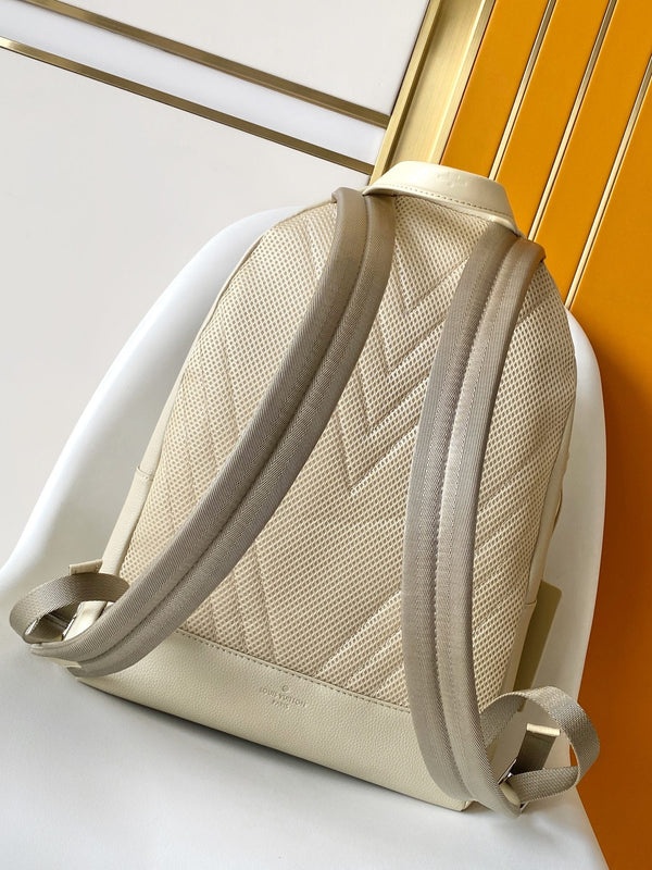 LV M22503 Takeoff Backpack Light Khaki Aerogram Cowhide