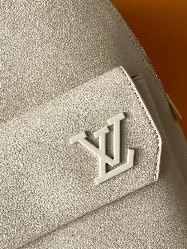 LV M22503 Takeoff Backpack Light Khaki Aerogram Cowhide