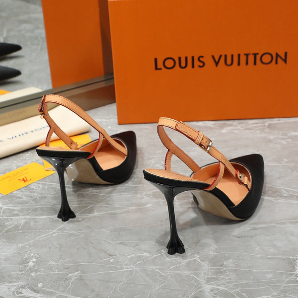 LV Blossom Slingback Pump Black Embroidered fabric 833401