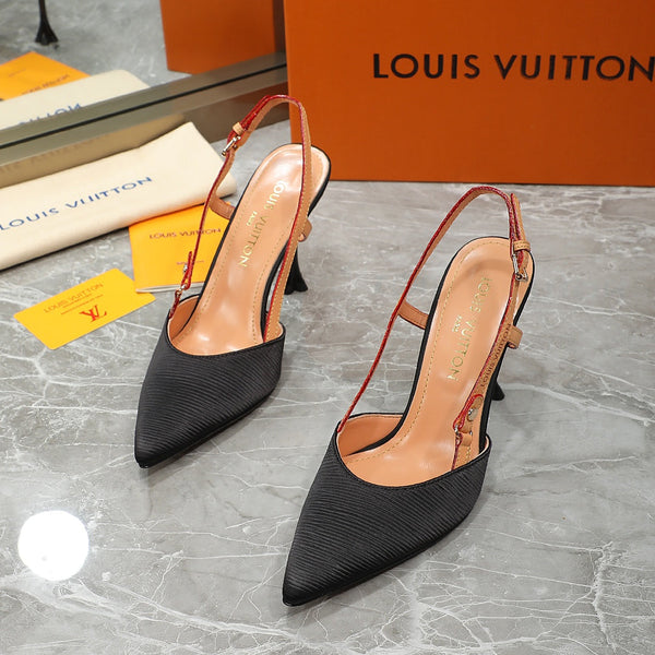 LV Blossom Slingback Pump Black Embroidered fabric 833401