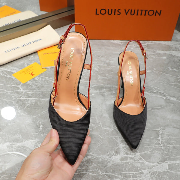 LV Blossom Slingback Pump Black Embroidered fabric 833401