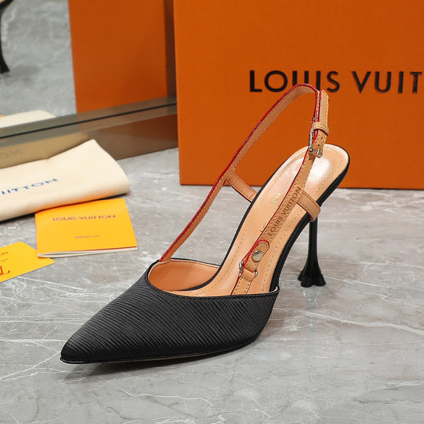 LV Blossom Slingback Pump Black Embroidered fabric 833401