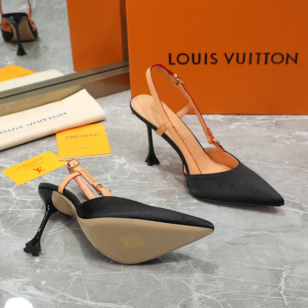 LV Blossom Slingback Pump Black Embroidered fabric 833401