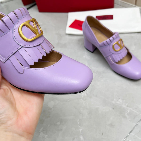 VT 25 Signature Heeled Loafer Purple Calf Leather 293942