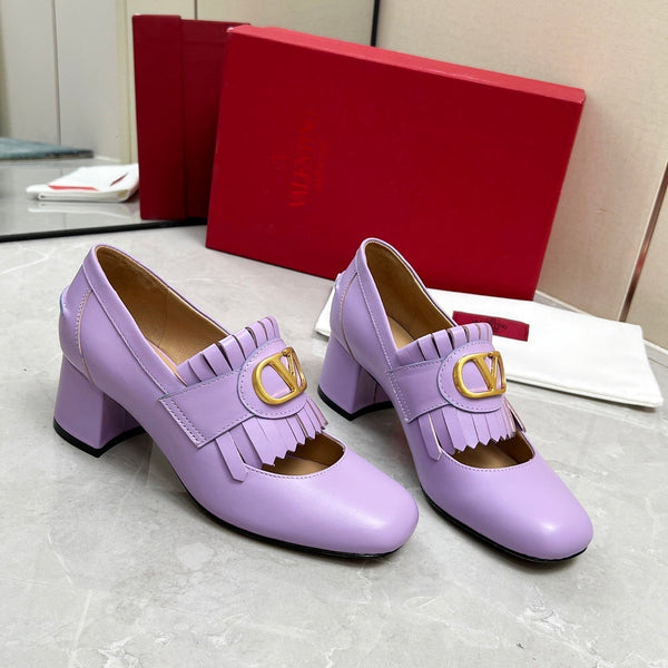 VT 25 Signature Heeled Loafer Purple Calf Leather 293942