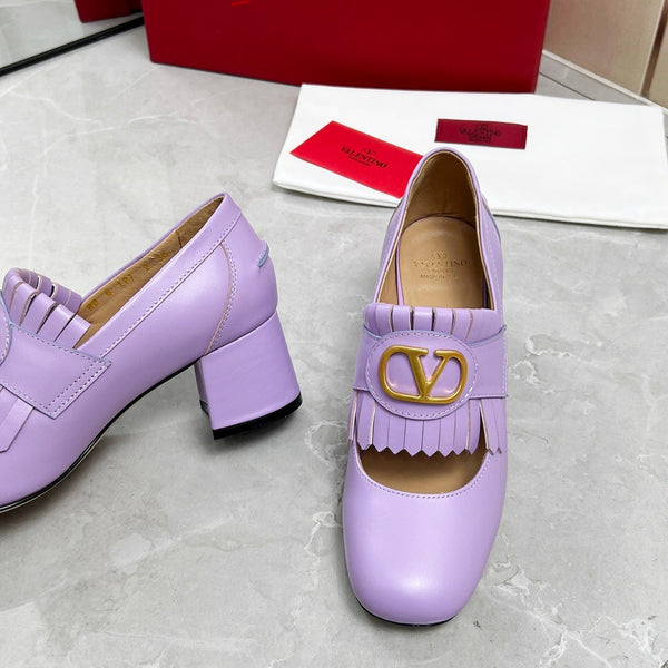 VT 25 Signature Heeled Loafer Purple Calf Leather 293942