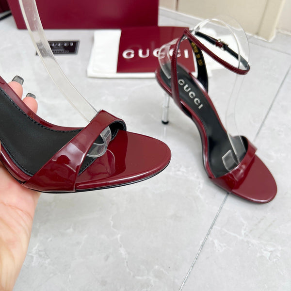 GC 25 Heeled 95mm Sandals Red Patent Leather 293859