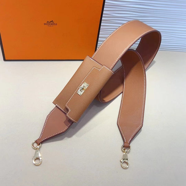 Tracolla Kelly Pocket 50mm marrone Epsom con hardware dorato