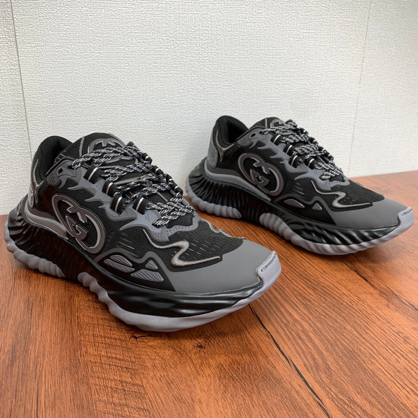 Sneaker GG Ripple da uomo in rete nera 536982