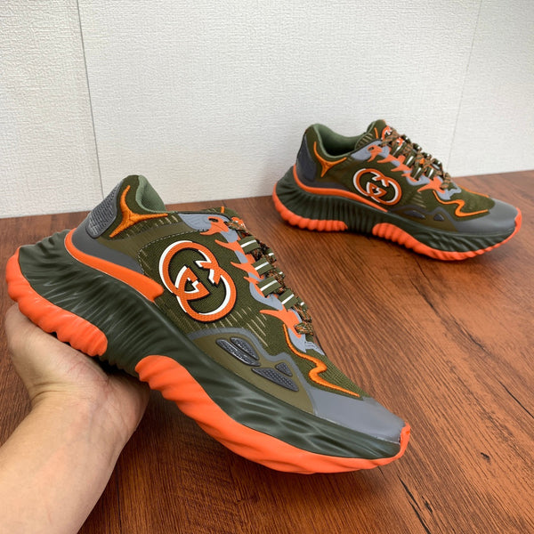 GG Men's Ripple Sneaker Olive Green Orange Mesh 536986
