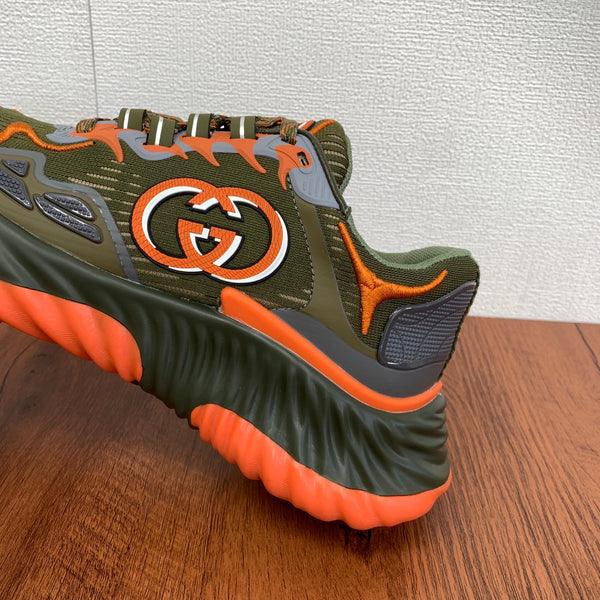 GG Men's Ripple Sneaker Olive Green Orange Mesh 536986