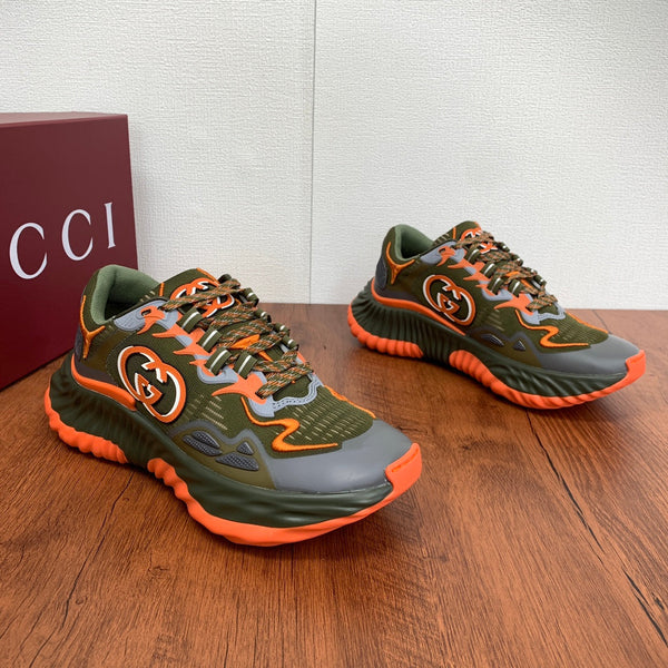 GG Men's Ripple Sneaker Olive Green Orange Mesh 536986