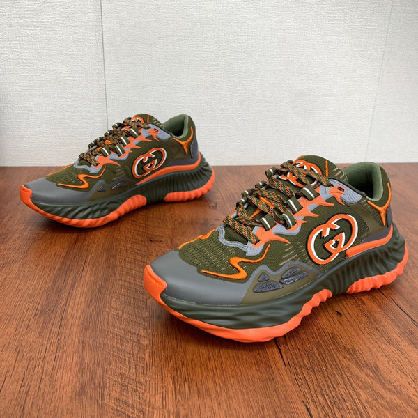 GG Men's Ripple Sneaker Olive Green Orange Mesh 536986