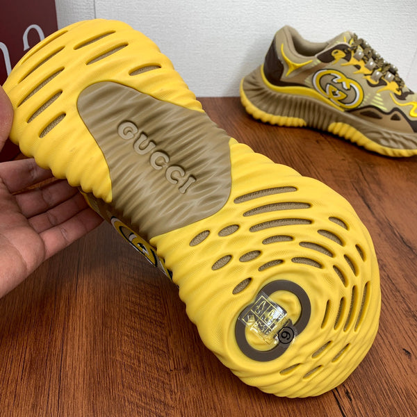 GG Men's Ripple Sneaker Brown Yellow Mesh 536992