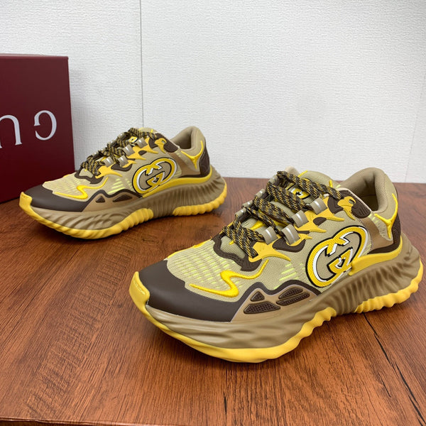 GG Men's Ripple Sneaker Brown Yellow Mesh 536992