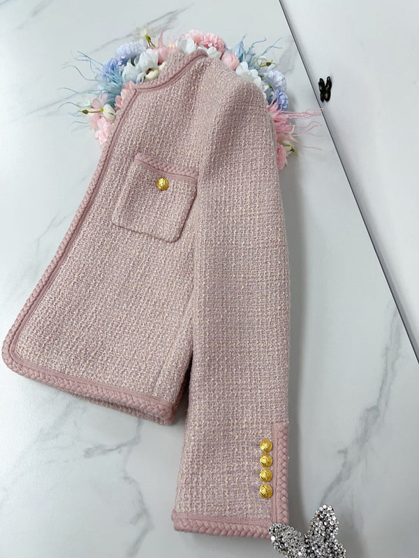 Celine Jacket Pink Gold Wool Cotton 290451