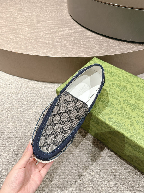 Mocassino GG da uomo 25 Original GG in tela blu 592171