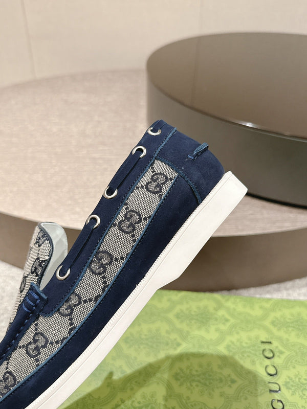 Mocassino GG da uomo 25 Original GG in tela blu 592171