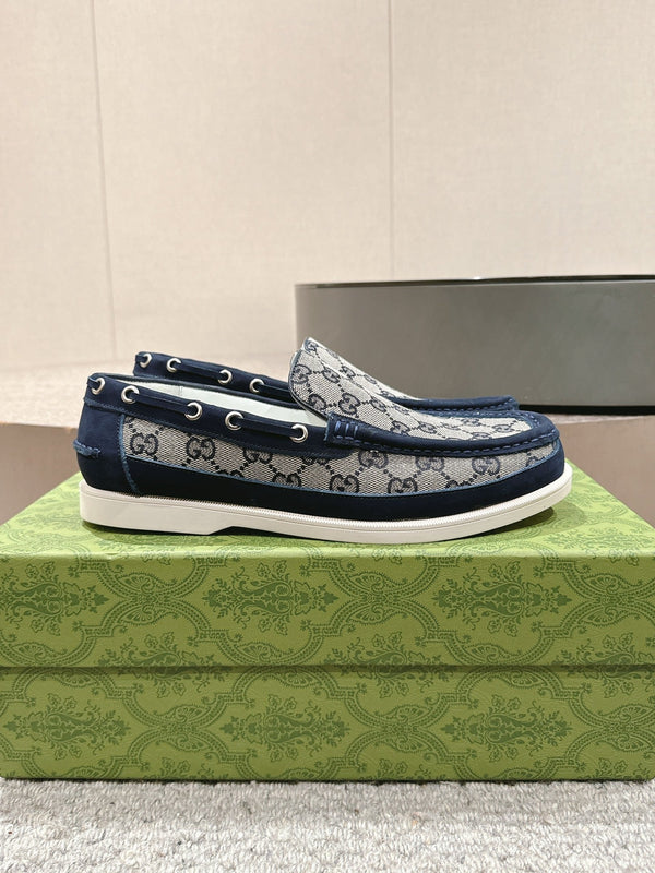 Mocassino GG da uomo 25 Original GG in tela blu 592171