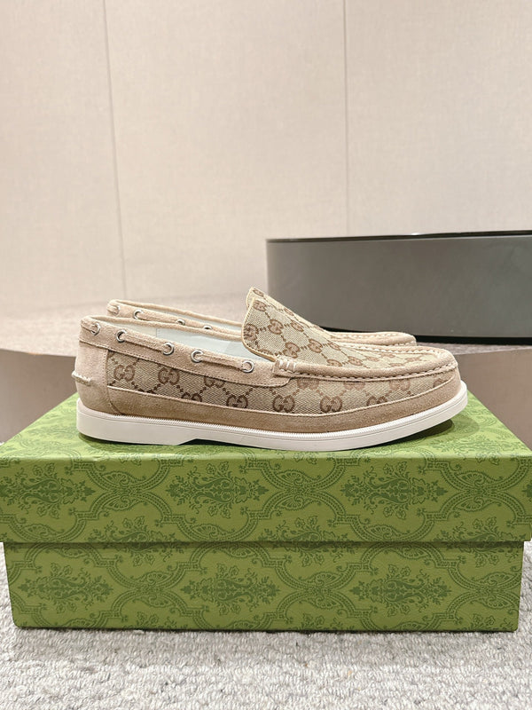 GG Men's 25 Original GG Loafer Brown Canvas 592172