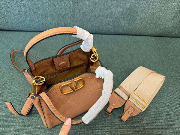 VALENTINO small 19 handbag brown calfskin 538537